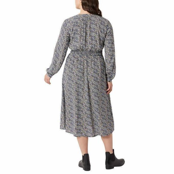 NWT Chaps Womes Midi Floral Flowy Lightweight Dress Blue Floral Size S $60 EE145 - Picture 2 of 3